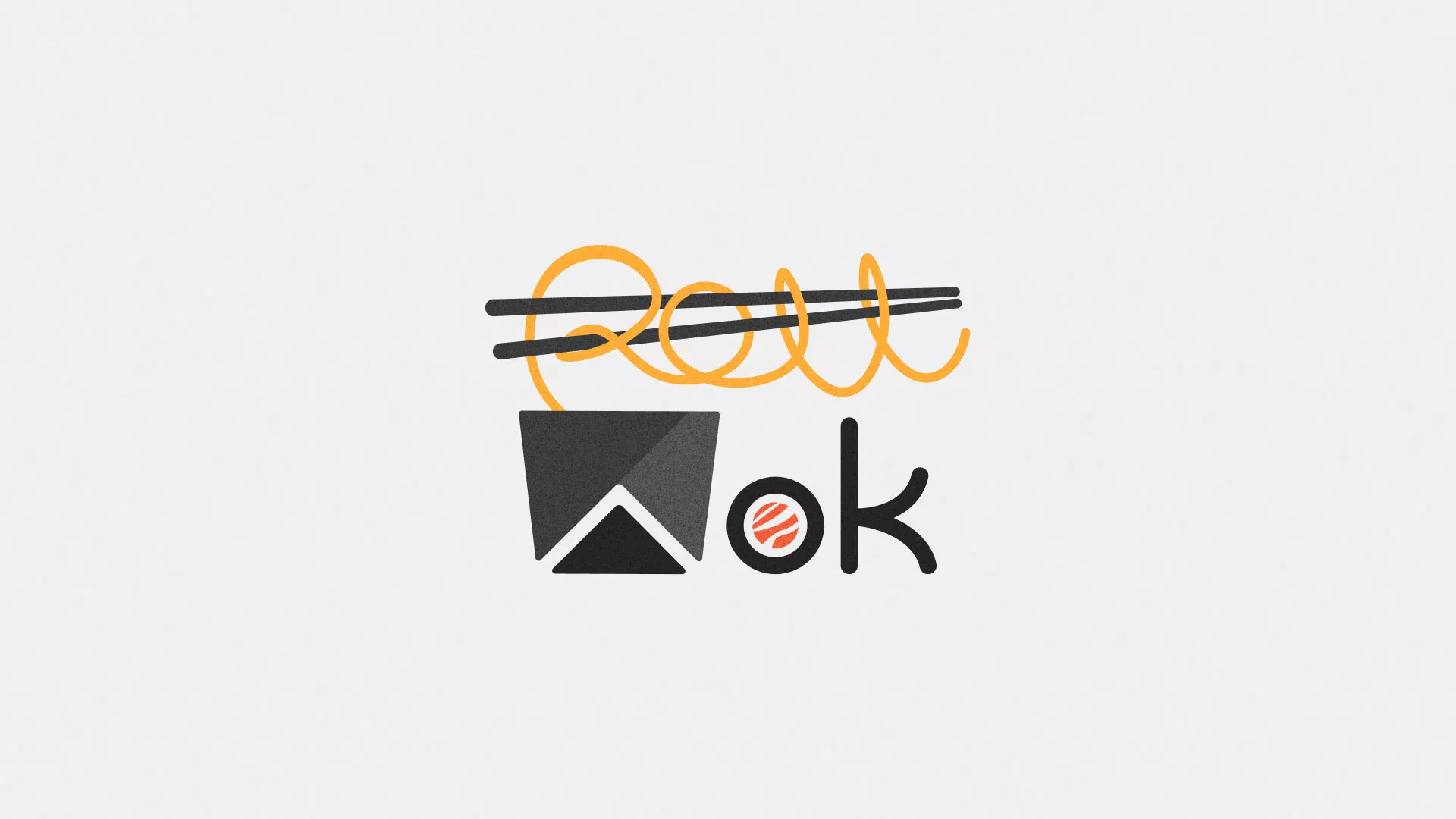 Разработка логотипа суши-бара «Roll Wok Club» в Усинске